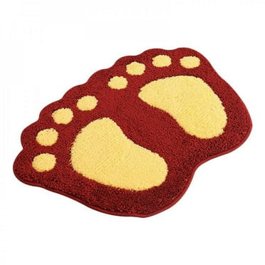 Shengshi Paw Shaped Bathroom Rug Non-Slip Bath Mat 48*67cm, Soft Microfiber Water Absorbent Thick Shaggy Shower Rug, Machine Washable Bath Rug for Bathroom