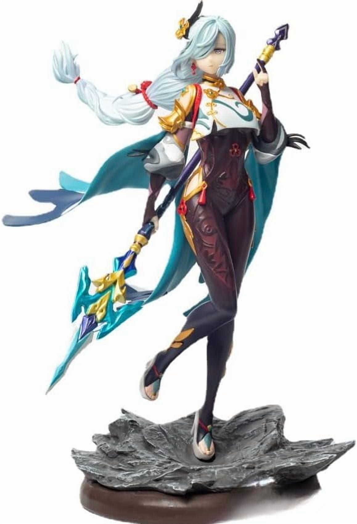 Shenhe Figure Holding A Long Gun Shenhe Anime Figures 30cm/11.8inch Handmade PVC Anime Model Statue Collectible Craft Gift