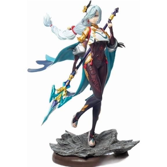 Shenhe Figure Holding A Long Gun Shenhe Anime Figures 30cm/11.8inch Handmade PVC Anime Model Statue Collectible Craft Gift