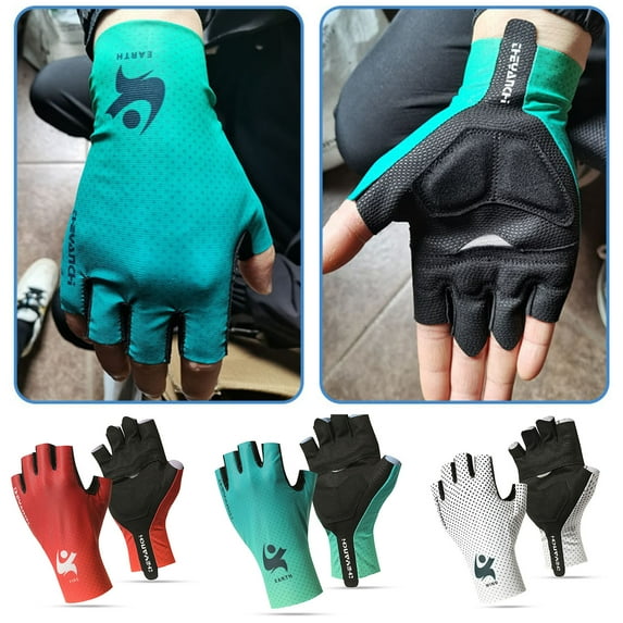 Shenmeida 1 Pair Riding Gloves Half Finger Bicycle Gloves Shock-Absorbing Anti-Slip Breathable Road Biking Gloves for Men/Women,5 Colors Available