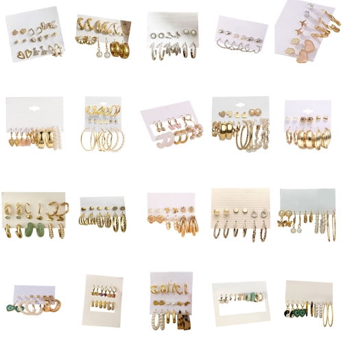 Shenmeida 1 Set Earrings Set Assorted Multiple Stud Earrings Set for Women Earring Set for Multiple Piercings Statement Earrings