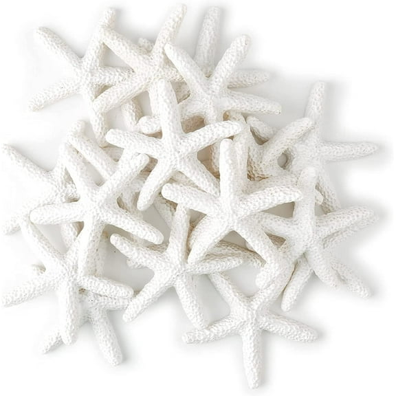 Shenmeida 10 Pieces Starfish 3.9 Inch White Resin Sea Star Fake Starfish for Wedding Decor Beach Theme Party, Home Decorations,DIY Crafts, Fish Tank