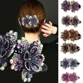 thumbnail image 1 of Shenmeida 1PC Crystal Rhinestones Hair Barrettes Flower French Clip Vintage Spring Hair Clips Retro Elegant Hair Clips Hair Jewelry for Women Girls, 1 of 7