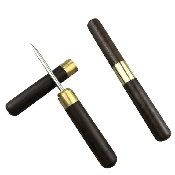 Shenmeida 1Pc/2Pcs Stainless Steel Ice Pick with Safety Cover, Pick Tool for Breaking Ice, Non-slip Wooden Handle for Easy to Grip