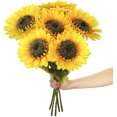 thumbnail image 1 of Shenmeida 1Pc 7 Heads Artificial Silk Sunflowers Long Stem Fake Sunflowers Bouquet Large Sunflowers Decor for Home Hotel Office Wedding Party Garden, 1 of 7