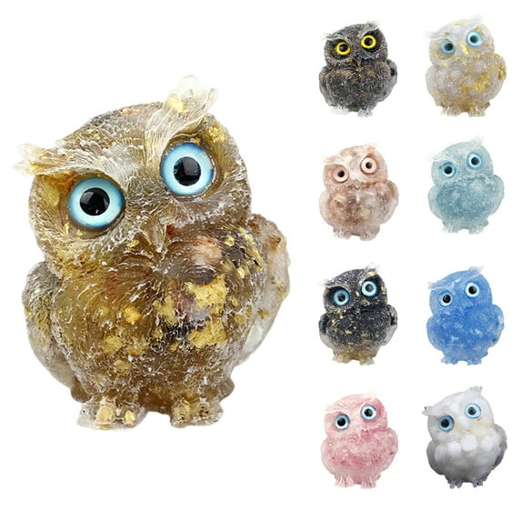 Shenmeida 1Pc Resin Owl Statues for Garden Decoration, Artificial Owl Garden Decor, Vivid Faux Outdoor Owl for Ornament, Yard, Indoor, Home