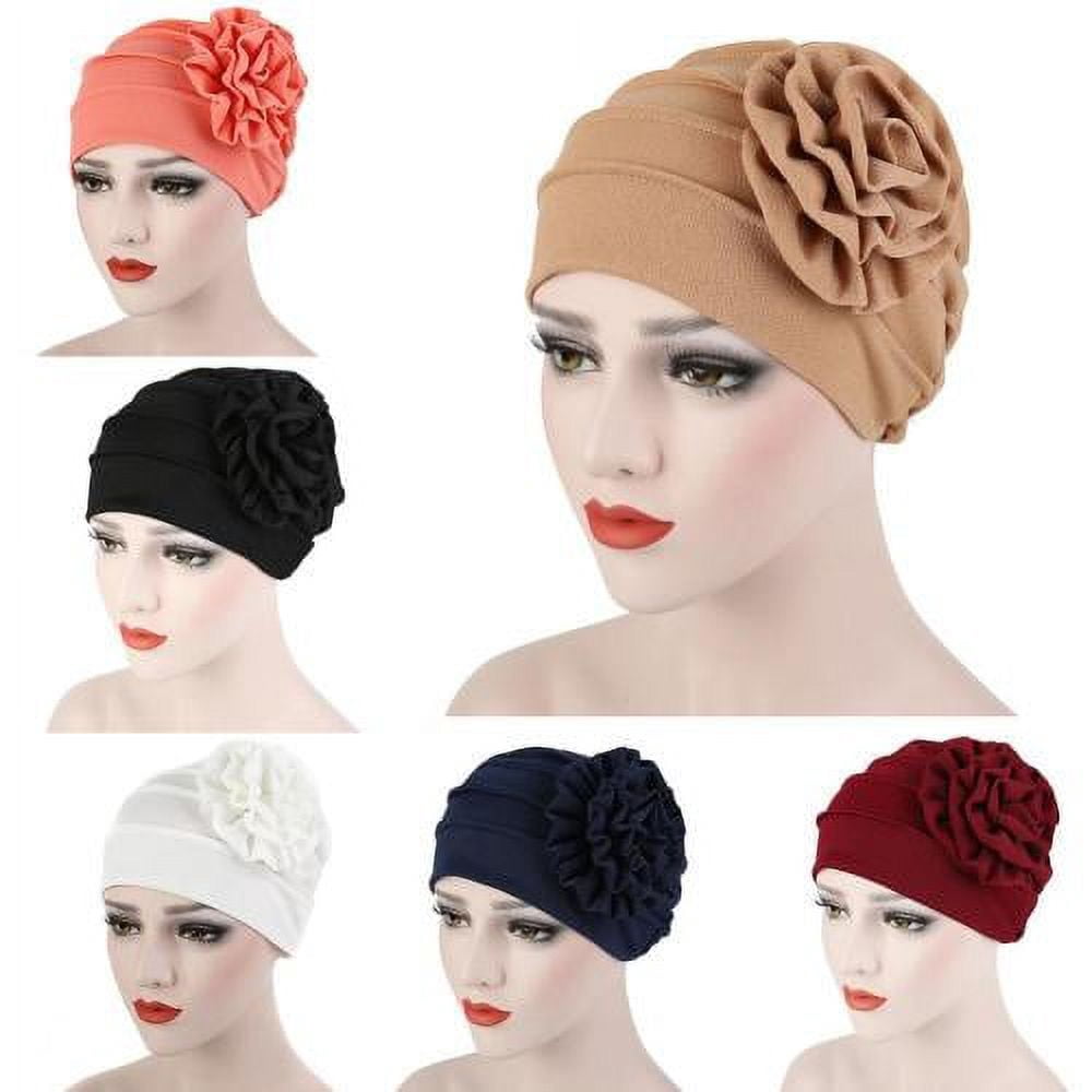 Luxury Stretchable Glitter Flower Chemo Beanie - Soft Turban For Hair Loss, Sleep, Or Fashion - View #7