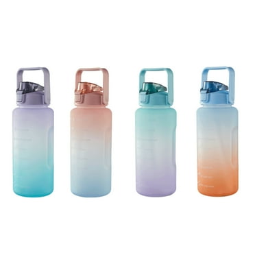 Shenmeida 2000ML Water Bottle Ergonomic Handle Large Capacity with Straw/Time Marker Fitness Sports Water Jug for Gym