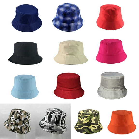 Shenmeida 2PCS Fashion Bucket Hat Unisex Trendy Lightweight Outdoor Hot Fun Summer Beach Vacation Getaway Headwear