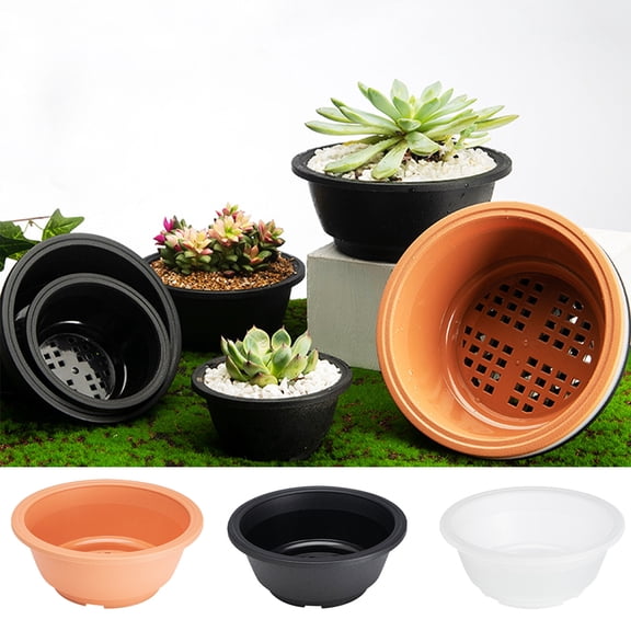 Shenmeida 2Pcs Succulent Pot Shatterproof Plant Pot, Plastic Bonsai Training Pots, Flower Succulent Pots Container for Garden, Indoor, Home Decorative