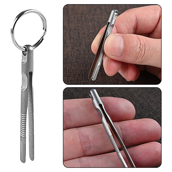Shenmeida 3PCS Mini Tweezer High Strength Multipurpose Accessory Outdoor Portable Small Tool Titanium Alloy Tweezer for Daily Use