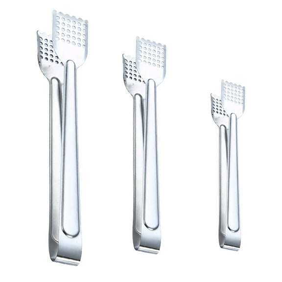 Shenmeida 3Pcs Kitchen Tongs Stainless Steel Buffet Serving Utensils Salad BBQ Tongs Heavy Duty Serving Food Tongs for Frying,Cooking,Clipping Toast Bread,Grilling,Pastry, Sandwich