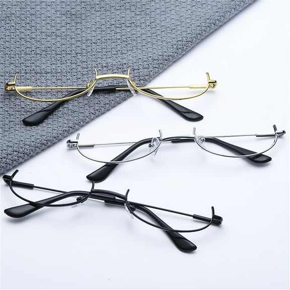 Shenmeida 3pcs Cosplay Glasses Clear Lens Glasses Fashionable Half Frame for Women Men Retro Eyeglasses