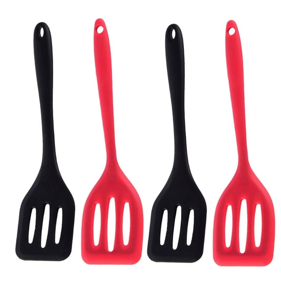 Shenmeida 4PCS Silicone Slotted Fish Turner Spatula Set Flipper Spatulas for Baking, Cooking Heat Resistant Non Stick Cookware Strong Dishwasher Safe
