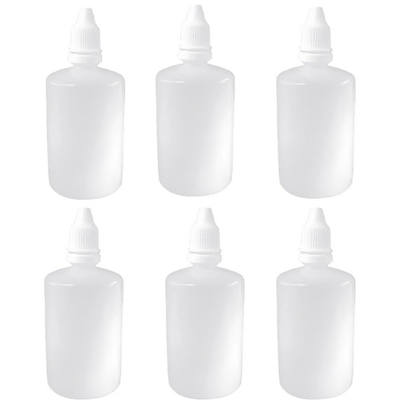 Shenmeida 6Pcs Plastic Dropper Bottle Drop Bottles Empty Squeezable Eye Liquid Essential Oil Squeeze Bottle Small Dropper Refillable Containers with Caps 50ml