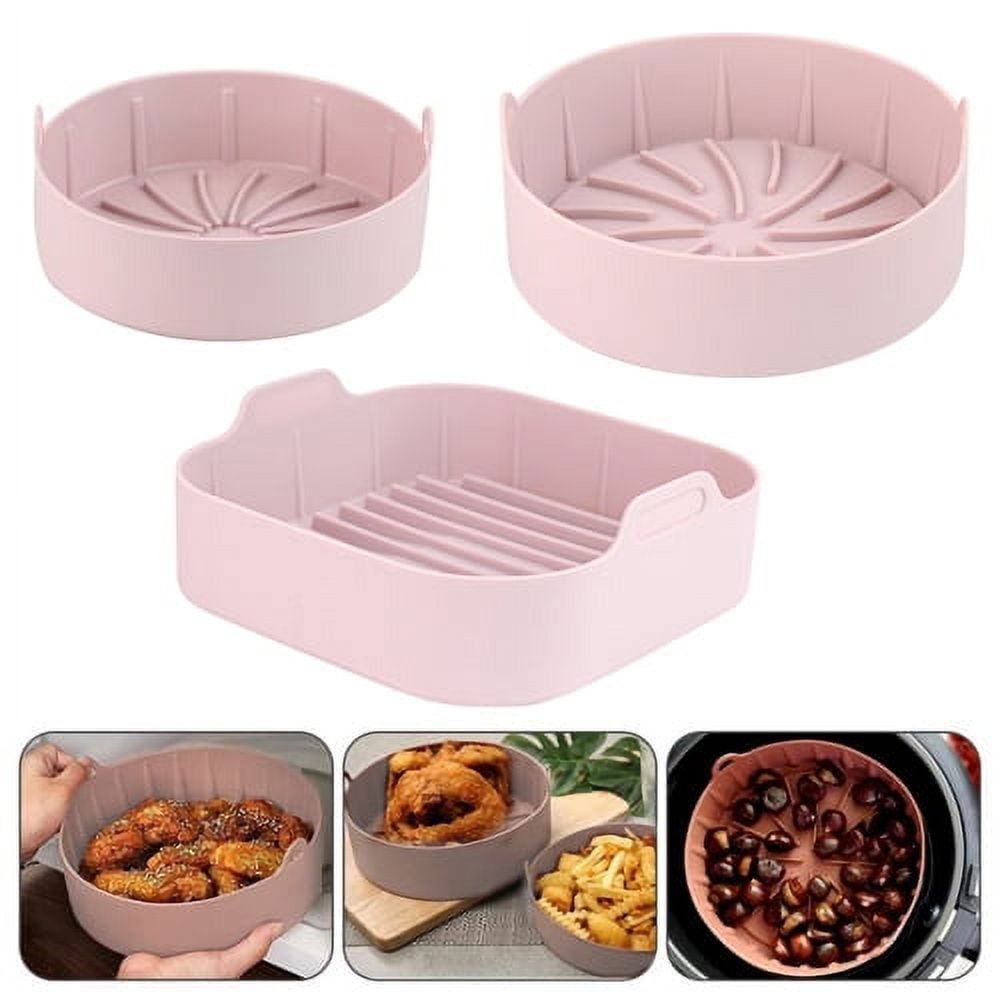 1 Pack, Pink Silicone Air Fryer Mat, High Temperature Resistance