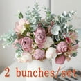 thumbnail image 1 of Shenmeida Artificial Flowers Bouquet Mini Rose Wedding Home Office Decor,Artificial Silk Fake Flowers Leaf Rose Wedding Floral Decor Bouquet,Pack of 2 Small Size, 1 of 10