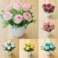 thumbnail image 1 of Shenmeida Artificial Rose, Fake Flower Bouquet Arrangement in Planter Pot Plastic Faux Flowers for Wedding Home Living Room Kitchen Office, 1 of 6