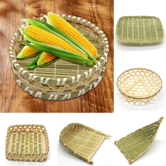 Shenmeida Bamboo Fruit Basket For Kitchen, Vegetable Baskets For Kitchen, Fruit Holder For Kitchen Countertop, Fruit Bowls For Table Centerpiece, Decorative Bowl, Fruit Bowl For Kitchen Counter