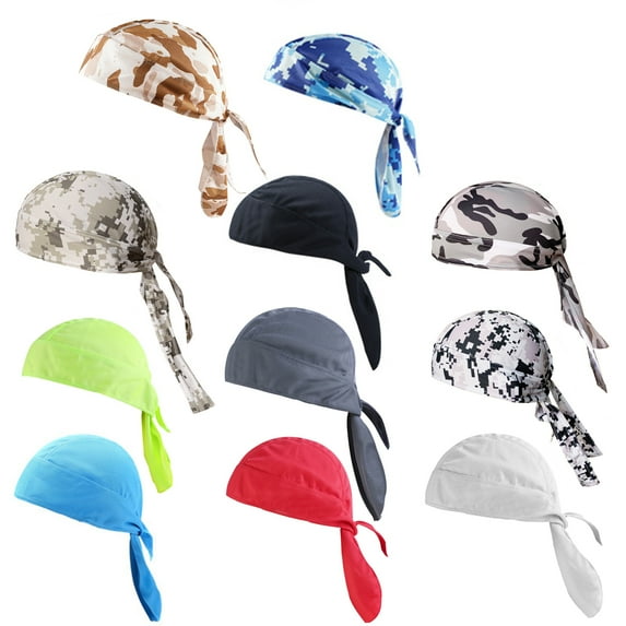 Shenmeida Beanie Skull Cap Quick Dry Adjustable Stretch Head Scarf Wrap Pirate Bandana Men Women