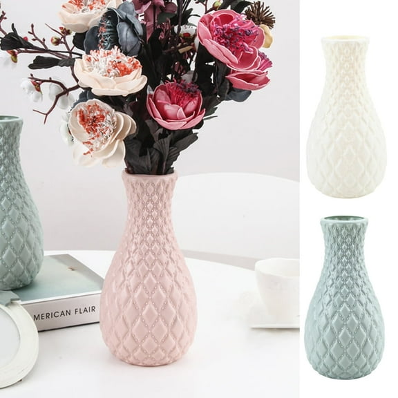 Shenmeida Ceramic Look Plastic Flower Vase for Indoor, Unbreakable Vase for Flower, Vases White Flower Vases for Dcor Living Room