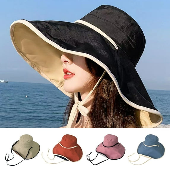 Shenmeida Fashion Lightweight Double-Sided can wear Outdoor Sunscreen Bucket hat Fisherman hat