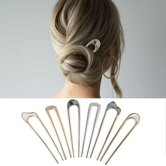 Shenmeida Hair Sticks Solid Color Temperament Anti-deformed Stainless Anti-rust Fix Hair U Shape Smooth Surface Women Hairpin Hair Accessories