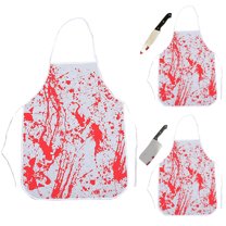 Shenmeida Halloween Bloody Apron Blood Splattered Printed Novelty Gardening Aprons Scary Murder Butcher Novelty