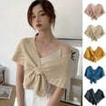 thumbnail image 1 of Shenmeida Knit Shawl Short Shawl for Women，Solid Color Sunscreen Open Stitch Shawl for Home Wear, 1 of 7