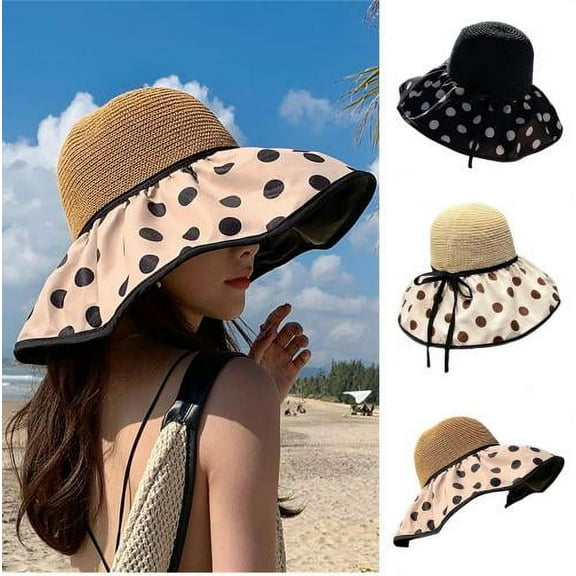 Shenmeida Ladies Summer Sun Hats Women Panama Straw Beach Hats Foldable Wide Brim Floppy Fashion Accessory 