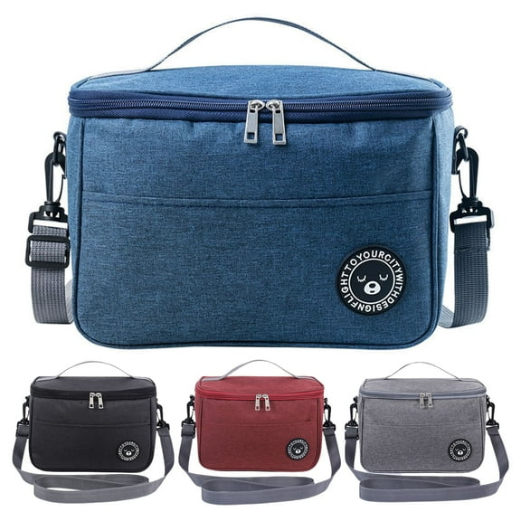 Shenmeida Large Insulated Lunch Box for Men Women, Leakproof Thermal Lunch Bag Cooler Work Office School, Soft Reusable Lunch Tote with Shoulder Strap, Adult Lunch