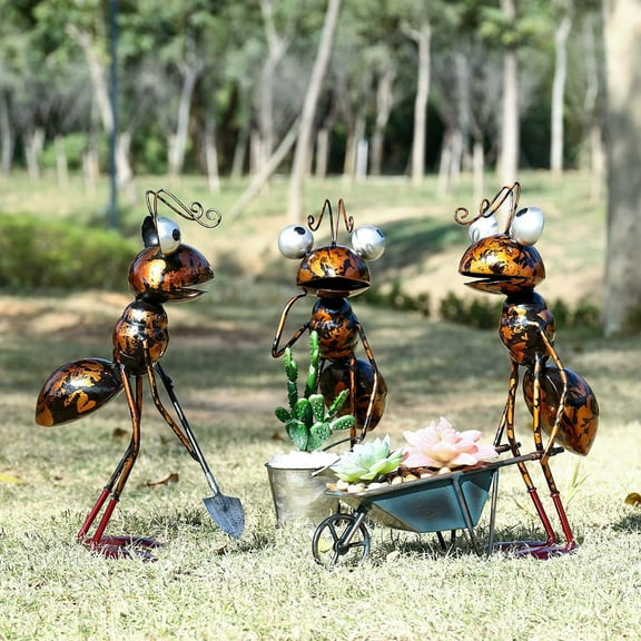 Shenmeida Metal Garden Art Decoration, Ant Figurine for Yard, Patio, Lawn and Garden Decor and Ornament, Outdoor and Indoor Statue