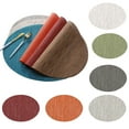 thumbnail image 1 of Shenmeida Oval Placemats for Dinning Table, Imitation Bamboo Decorative Placemats Woven Vinyl Heat Resistant Table Mats for Farmhouse Restaurant Hotel-Wipe Clean, 1 of 3