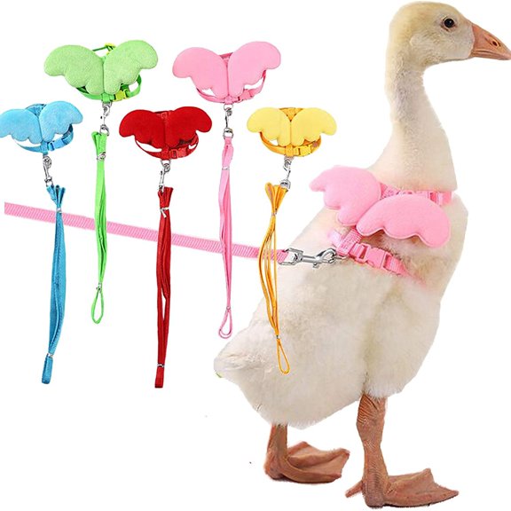 Shenmeida Pet Wing Design Duck Outside Walking Harness Leash, Adjustable Outdoor Training Traction Rope for Chicken Goose Duck