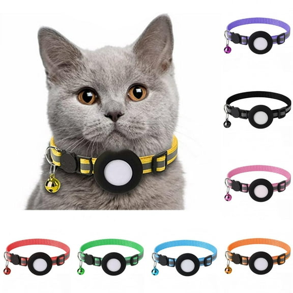 Shenmeida Reflective Pet Puppy Collar,Nylon Dog Collar with Bell Reflective Stripe Basic Collar for Small Medium Large Boy Girl Puppy Collar