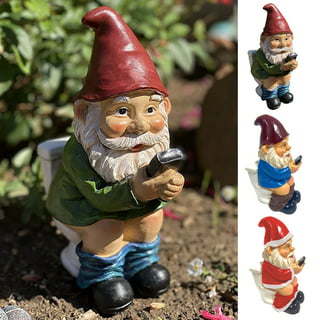 3 Garden Gnomes on Sticks Outdoor Gardening Decorations Traditional Gnomes