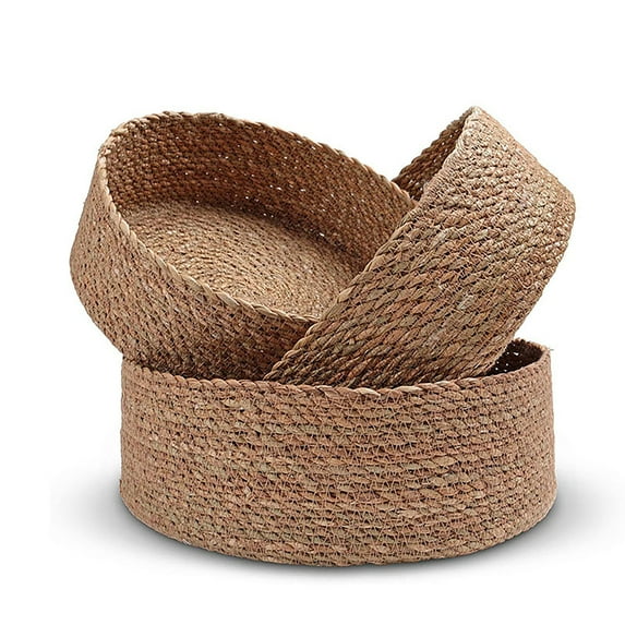 Shenmeida Round Bread Basket, Braid Fabric Tabletop Food Fruit Vegetables Serving, Restaurant Serving Basket,Home, Kitchen, Restaurant, Outdoor