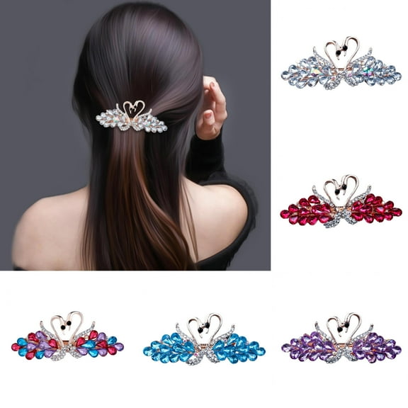 Shenmeida Stylish Hair Accessory Crystal Rhinestones Hair Barrette French Hair Clip Hair Pin