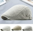 thumbnail image 1 of Shenmeida Summer Newsboy Hats for Men Flat Cap Western Style Artist Cotton Flax Adjustable Breathable Cabbie Ivy Driving Gatsby Hunting Hat, 1 of 1