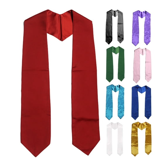 Shenmeida Unisex Graduation Stole Plain Graduation Colorful Sash Honor Stole for Graduation Students