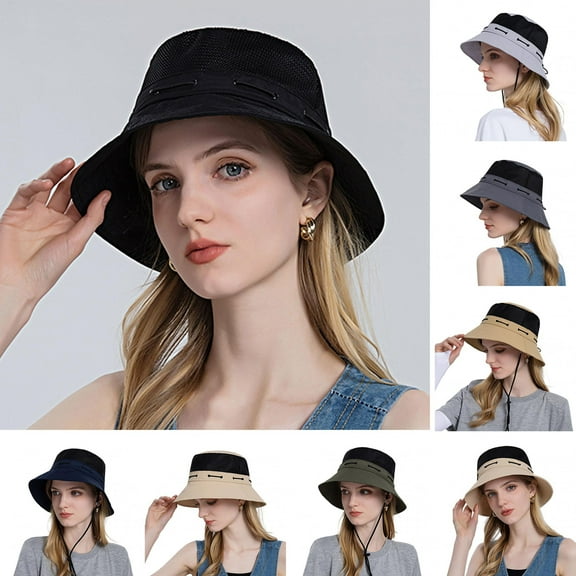 Shenmeida Unisex Hat Bucket Hat Contrast Color Lightweight Outdoor Hot Summer Beach Vacation Headwear