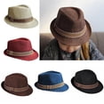 thumbnail image 1 of Shenmeida Unisex Kids Fashion Cool Jazz Pitched Crown Short Brim Hat Cap Fedora Hat Dress-Up Accessories for Pretend Play, 1 of 3