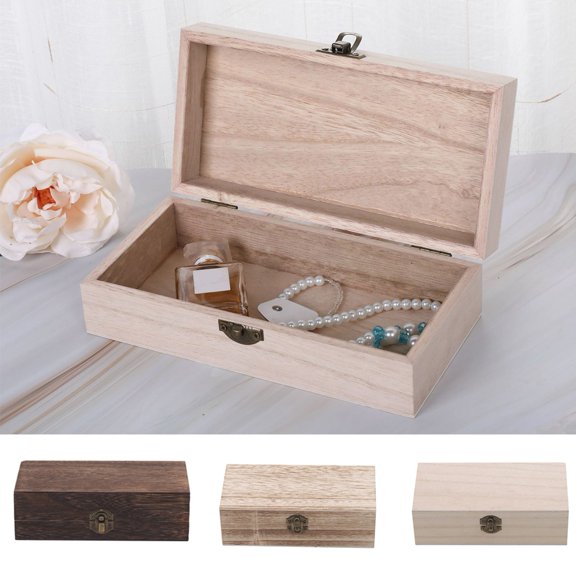 Shenmeida Vintage Style Wooden Jewelry Box Wooden Jewellery Toy Storage Box Case Holder Organizer Container Home Decor Birthday Parties Wedding Decoration Displays Crafts
