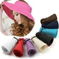thumbnail image 1 of Shenmeida Womens Bowknot Wide Brim Roll-up Straw Hat Paper Braid Sun Protection Summer Beach Cap Foldable Visor Hats, 1 of 2
