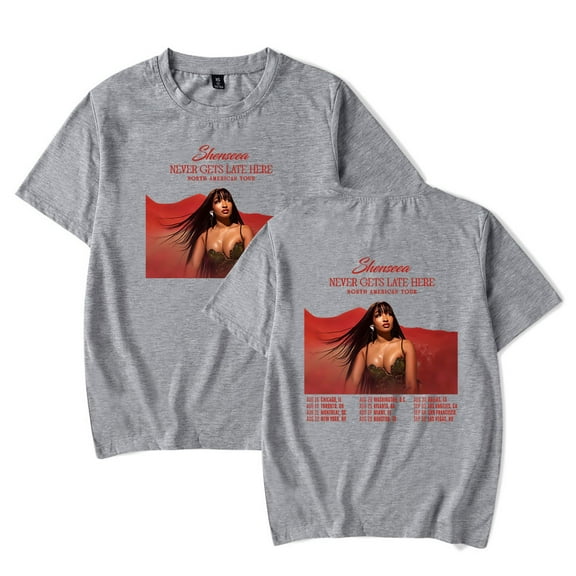 Shenseea Merch Never Gets Late Here Tour T-Shirt Women Men Crewneck Short Sleeve Fashion Tee