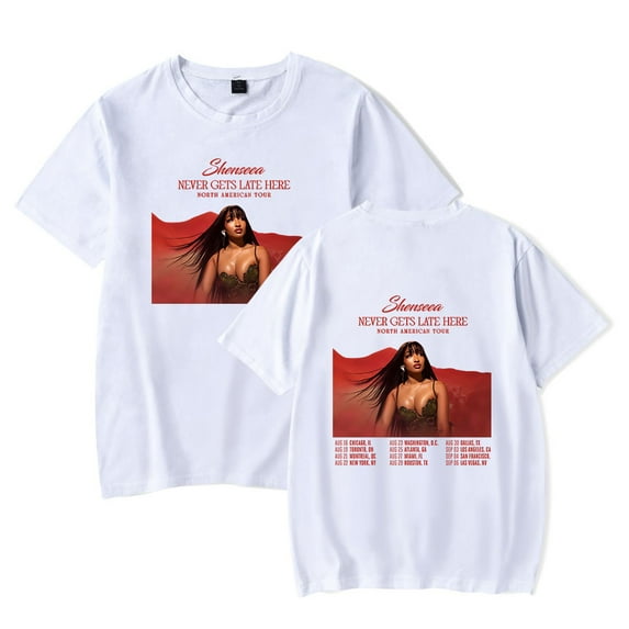 Shenseea Merch Never Gets Late Here Tour T-Shirt Women Men Crewneck Short Sleeve Fashion Tee