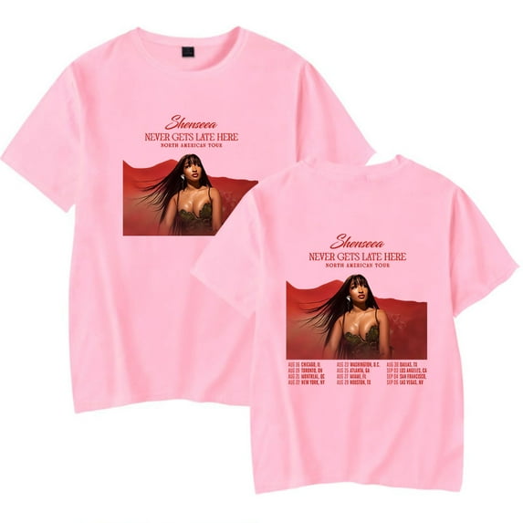Shenseea Merch Never Gets Late Here Tour T-Shirt Women Men Crewneck Short Sleeve Fashion Tee