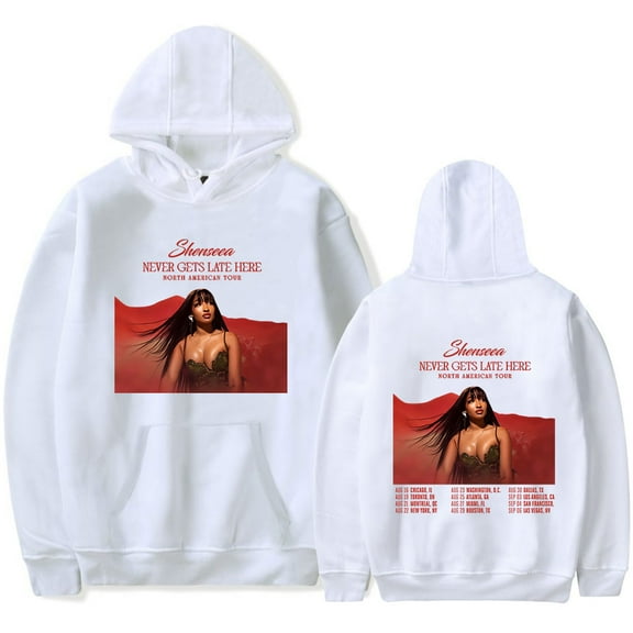 Shenseea Never Gets Late Here Tour Hoodies Women Men Long Sleeve Casual Sweatshirt Clothes