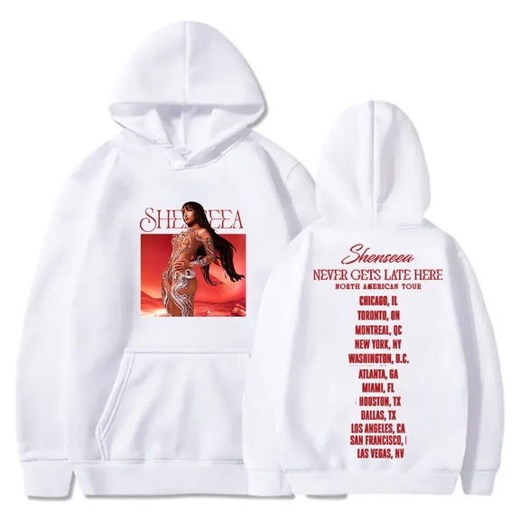 Shenseea Never Gets Late Here Tour Merch Hoodies Winter Women Men Fashion Casual Long Sleeve Sweatshirts
