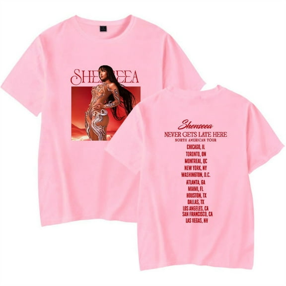 Shenseea Never Gets Late Here Tour Merch T-Shirt Women Men Crewneck Short Sleeve Fashion Tee